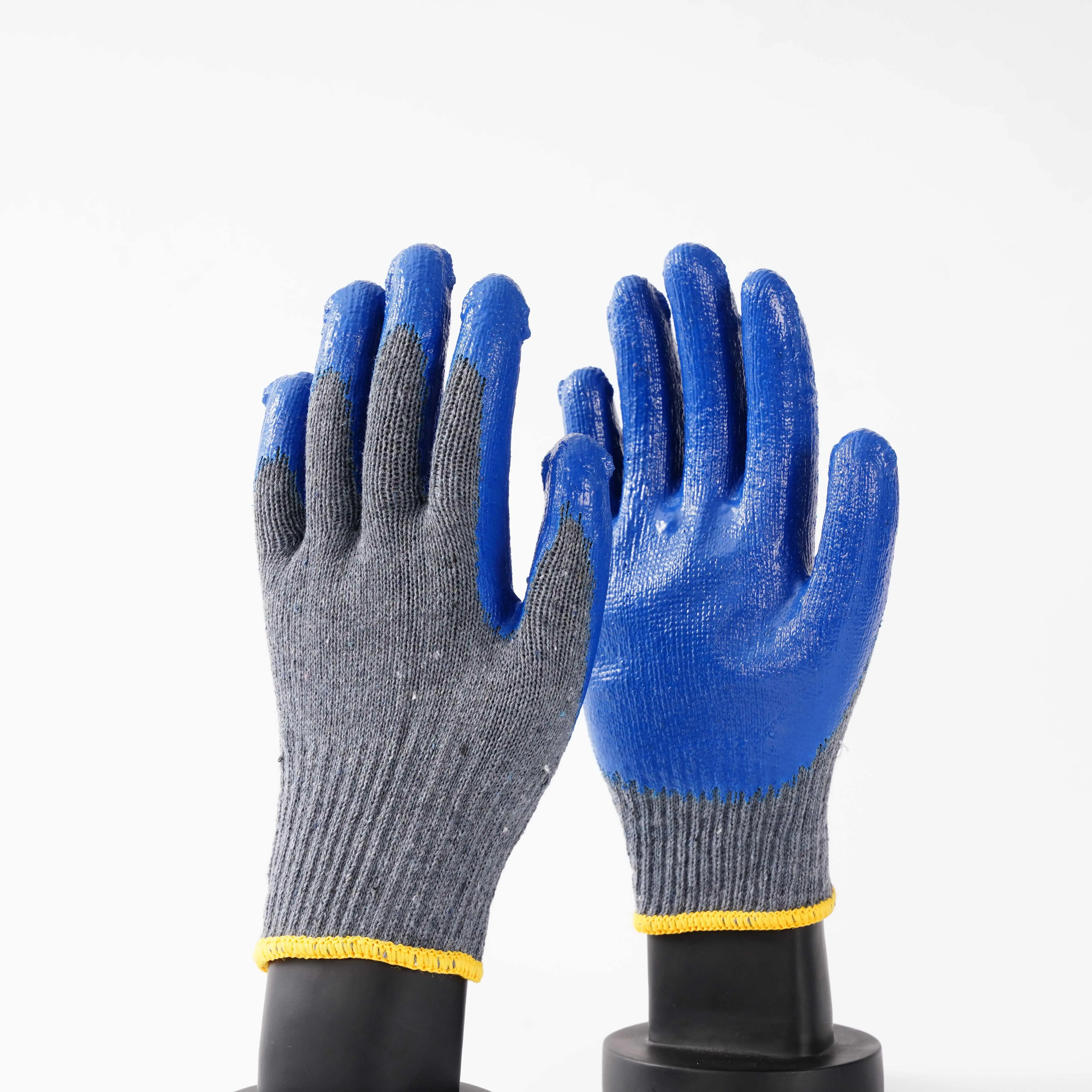Gant enduit de latex de gants froissés en nylon rouge de travail 13g bon marché d'usine d'OEM