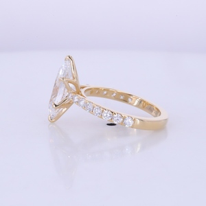 แหวนหมั้นเพชรทรงมาร์คีส์ 1 กะรัต 2 กะรัต 2.5 กะรัต ทองคำแท้ 14k ประดับด้วยดอกทิวลิป - Product Image 2