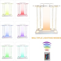 Pupitre d'Église Moderne en Acrylique avec Roulettes, Plateforme de Lecture Verticale à LED, Lutrin pour Salle de Classe, Supermarché, Centre Commercial, Salle de Sport ou Hôtel