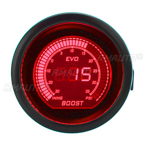 Medidor de Presión de Turbo para Auto de 2'' 52mm, Manómetro de Vacío con Pantalla LED Roja y Azul, Universal 12V - Product Image 2