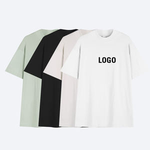 2025 Homens de Alta Qualidade Em Branco Pesado 100% Algodão Oversize 280Gsm Gota Ombro Alto Pescoço T-shirt de Manga Curta T Shirt para Homens - Product Image 2