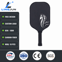 Raquette de pickleball en fibre de carbone OEM ODM 16 mm thermoformée monobloc sans bordure, logo personnalisé pour adultes