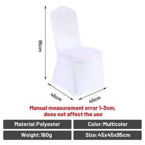 Housse de chaise en plastique blanche unie élastique pour événements et banquets de mariage - Product Image 4