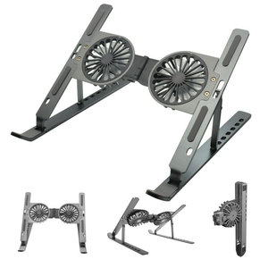 Double Cooling Fan Multi Function Folding Laptop <b>Holder</b> Stand <b>Tablet</b> PC Vacuum Magnetic Aluminum Alloy Bracket Desktop Notebook - Product Image 1