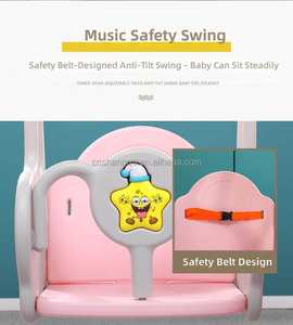 Ensemble de jeu multifonctionnel pour enfants avec toboggan, balançoire, équipement de sport, panier de basket-ball et filet de football pour les activités des tout-petits à la maison - Product Image 2