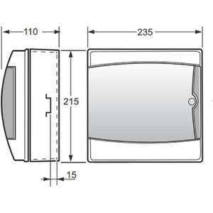 Tableau de distribution mural Rosi 8 modules, étanche IP65, en plastique, montage sur rail DIN RS3908-T - Product Image 2
