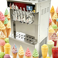 Machine à crème glacée molle de qualité commerciale, 8 saveurs, design de comptoir, idéale pour les camions de restauration en extérieur et les entreprises de traiteur