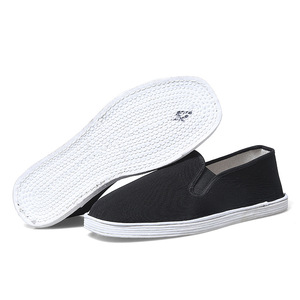Zapatos de tela de Pekín antiguos con banda elástica en la parte superior, suela cosida a mano, zapatos de conducir para hombre con suela suave de <span class=keywords><strong>mil</strong></span> capas, totalmente de algodón. - Product Image 4