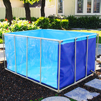 Bassin d'élevage de poissons en toile PVC pliable et mobile, grand réservoir carré pour Koi, aquarium au sol pour Betta, bassin à poissons en plastique