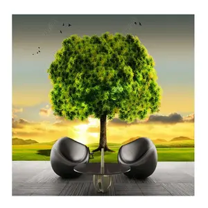 KOMNNI Tamaño personalizado Paisaje natural Árbol grande Papel de pared 3D Decoración para el hogar Mural Dormitorio Decoración Papel tapiz