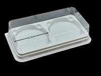 Boîte de rangement jetable en plastique PET transparente à deux compartiments pour gâteaux et pains, idéale pour les fêtes - Vente en gros usine