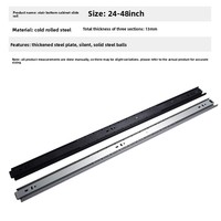4515 Rails coulissants à amortissement étendu en trois sections en acier laminé à froid pour meuble sous escalier 60-120 cm, meuble à chaussures/vin/présentoir