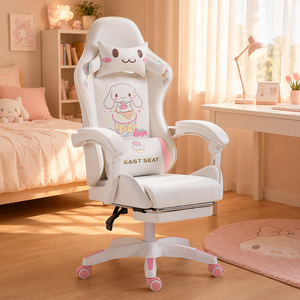 <span class=keywords><strong>Silla</strong></span> <span class=keywords><strong>Gamer</strong></span> <span class=keywords><strong>Cinnamoroll</strong></span> Azul, Diseño Animado, Suministro Directo de Fábrica, Altura Ajustable, Giratoria 360°, Ergonómica, Reclinable, Cuero PU, para PC - Product Image 2