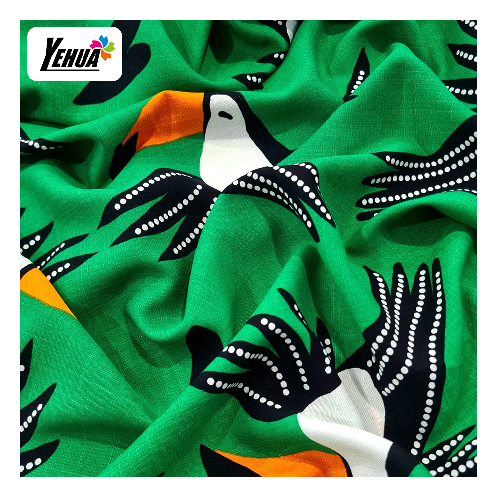 Rayon Fabric Woven Technique Colorful Floral Printing Viscose Slub Style TELAS for Girls' Shirts Dresses Sleepwear