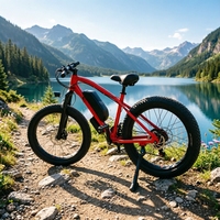 Vélo électrique adulte 48V, pneus larges 26 pouces, boîte de vitesses 21 rapports, cadre en acier, moteur sans balais, batterie lithium, léger, frein à disque avant