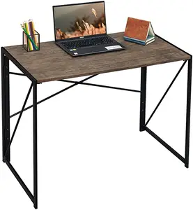 Katlanır masa montaj gerektirmez yazı kahverengi bilgisayar masası uzay tasarrufu katlanabilir masa basit ev ofis masası