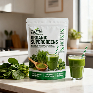 100% puro organico Super verde polvere Private Label Vegan salute integratore multivitaminico adattogeno enzimi digestivi - Product Image 2