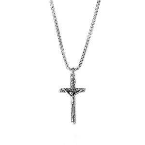 Collier Pendentif Croix Ankh en Acier Inoxydable Argenté Vintage Personnalisé pour Hommes - Product Image 3