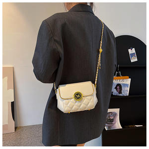 2025 nouveauté treillis motif femmes sac de luxe en cuir mat petit carré épaule sac à bandoulière dames travail bureau - Product Image 4