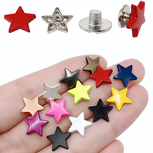 Tachuelas de <span class=keywords><strong>Metal</strong></span> Punk de moda, remaches traseros de tornillo en forma de estrella de 12mm para ropa DIY, zapatos, decoración de equipaje (aleación de Zinc, chapado en plata) - Product Image 2