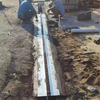 Grille de drainage linéaire portable en acier inoxydable 304 pour le drainage routier et l'aménagement urbain, construction en acier soudé
