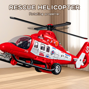 Diecast Mô hình đồ chơi máy bay trực thăng với xoay cánh quạt Giao thông vận tải máy bay cứu hộ máy bay đồ chơi ánh sáng âm nhạc cho trẻ em ma sát đồ chơi - Product Image 2