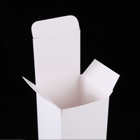 En stock, boîte en carton blanc uni portable haut de gamme pour parfums, huiles essentielles, cosmétiques, crème pour les yeux et blush