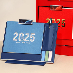 Juego de regalo de calendario de escritorio de mesa de Año Nuevo 2025 promocional con bolígrafo personalizado para empleados, juego de regalo <span class=keywords><strong>corporativo</strong></span> de negocios de empresa - Product Image 1