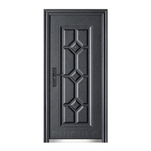 Puerta <span class=keywords><strong>de</strong></span> <span class=keywords><strong>Acero</strong></span> Negra Phipulo con Acabado Mate Antirrobo para Dormitorio <span class=keywords><strong>de</strong></span> Villa Moderna y Minimalista, Uso Interior, Recubrimiento en Polvo - Product Image 2