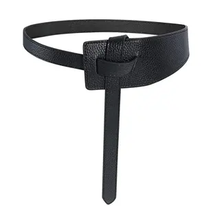 Casual Style PU Leather Belts Tie With Knot Peplum Leather Waist Belt Creative Waist Slimming Belt For Women
