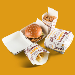 レストランのテイクアウト用包装向けカスタムエコフレンドリー使い捨て食品グレード紙箱 UVコーティングエンボス加工マットラミネート仕上げ - Product Image 4