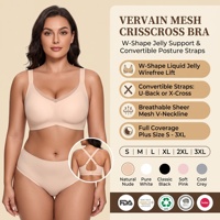 Soutien-gorge correcteur de posture grande taille en maille sans armatures, soutien-gorge sans coutures à dos croisé, soutien-gorge minimiseur, vente en gros en vrac jusqu'à XXXL