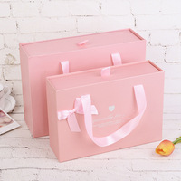 Boîte cadeau en carton rose pour sac à main, boîte à bonbons, boîte à dragées de mariage, personnalisable, impression offset, vente en gros
