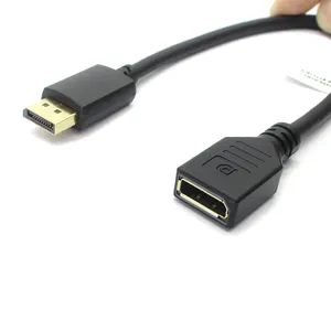 מחיר נמוך במהירות גבוהה בציפוי זהב DP1.4 DisplayPort זכר ל-DP1.4 נקבה כבל מאריך יציאת תצוגה לפאנל