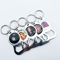 Porte-clés promotionnels à bas prix pour sublimation, porte-clés décapsuleurs métalliques, autocollants de sublimation par transfert, anneaux porte-clés
