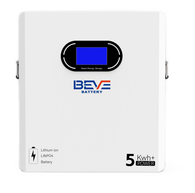 BEVE 5.12kWh Modular LiFePO4 Solar Home Battery Storage System for Residential Use Off-Grid/Hybrid Grid Compatible