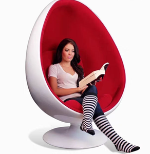 Chaise pivotante <span class=keywords><strong>en</strong></span> forme de <span class=keywords><strong>coquille</strong></span> <span class=keywords><strong>d</strong></span>'<span class=keywords><strong>oeuf</strong></span> <span class=keywords><strong>en</strong></span> FRP créative de style moderne Chaise elliptique à bulles avec boule pointue pour chambre à coucher ou appartement - Product Image 6