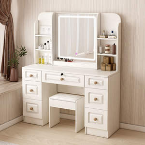 Tocador de dormitorio simple moderno con LED Mesa de maquillaje de apartamento pequeño Mesas de vestir - Product Image 1