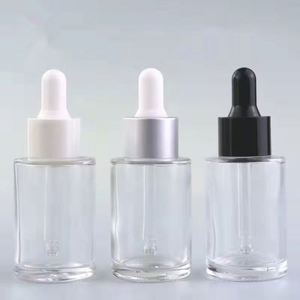 Botella de Vidrio Transparente Esmerilado de 20 ml con Gotero para Suero, Modelo 406 con Collar de Plástico, para Envasado de Cosméticos y Sueros para el Cuidado de la Piel - Product Image 3