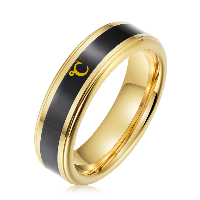 Jewelry Color Changing Intelligent Body Temperature Sensing Ring Smart Tungsten Carbide Rings Mood Male Wedding Band