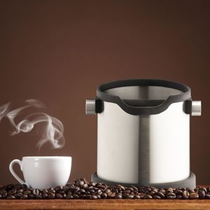 Caja de desechos de café de acero inoxidable de 1.8L con almohadilla antideslizante de silicona, diseño profundo para fácil eliminación de restos, boca oblicua a prueba de derrames - Product Image 3