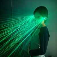 Grüne Sternenlaser-Brille LED 7-Farben Wechselnde Leuchtbrille Dual-Modus Leuchtende Brille für Laser-Tanzshows und Partys