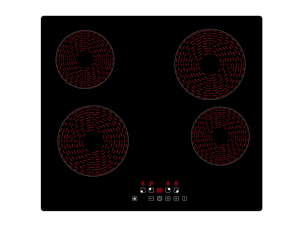 इन-बिल्ट 4 बर्नर सिरेमिक इन्फ्रारेड विट्रो सिरेमिक कुकर हॉब 6000w टच कंट्रोल के साथ - Product Image 2
