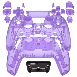 Coque complète pour manette PS5 avec boutons et capteur tactile, coque de remplacement personnalisée transparente violette, plaque avant et arrière - Product Image 3