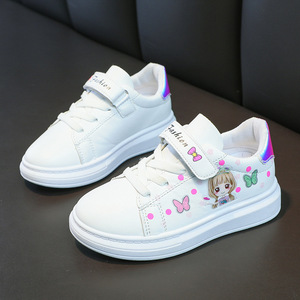 Atmungsaktive Kinder Mädchen Cartoon drucken Laufen Wanderschuhe Mode weiße Turnschuhe für Mädchen - Product Image 3