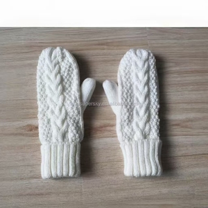 Mitaines en tricot pour fille, mitaines blanches chaudes, vente chaude - Product Image 2
