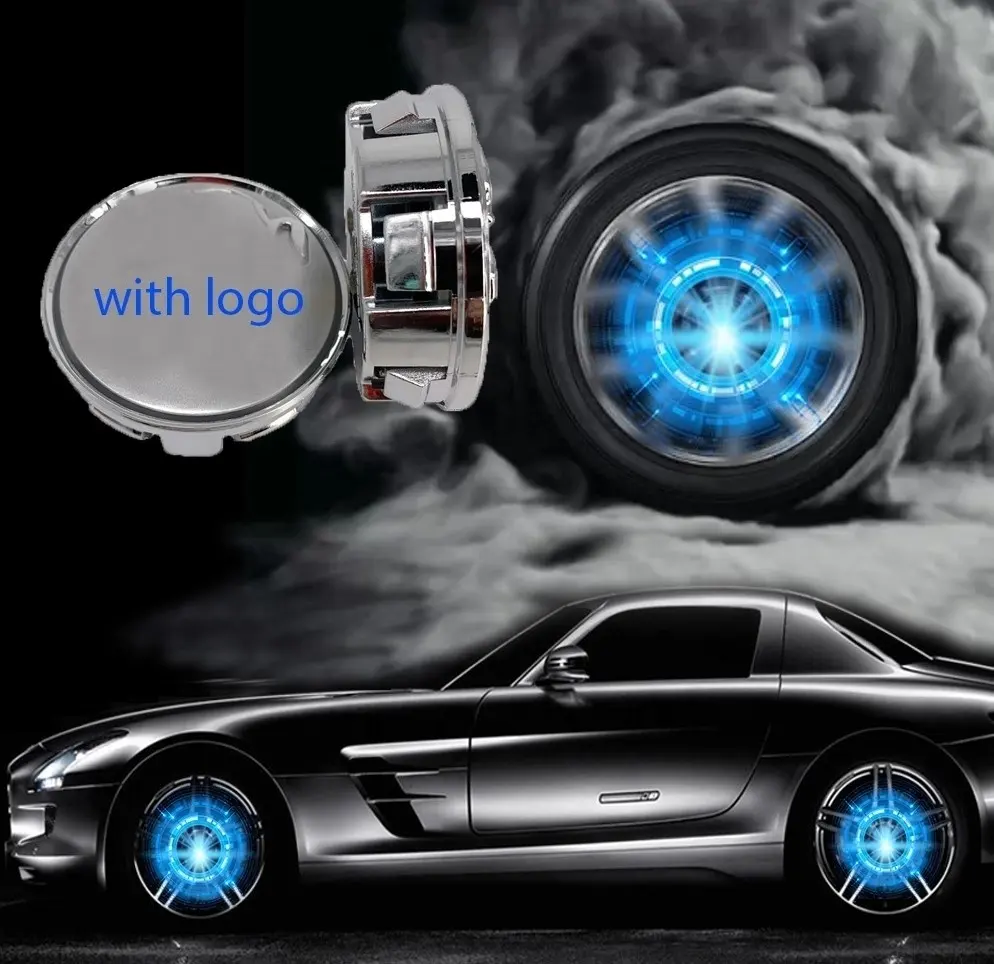 Suspension Alloy LED Illuminated Car Logo Wheel Hub Cover Lights Floating for Wheels used for benz bmw toyota audi