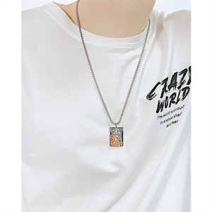 HipHop Jewelry Engraved Customized Stainless Steel Poker Pendant Necklace for Men - Product Image 4