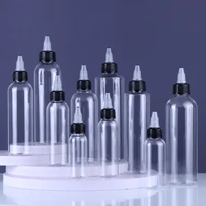 Hot Selling 50ml 100ml 250ml Squeeze PET Plastic Dropper Bottle com Twist Cap para Tinta de Cabelo Óleo