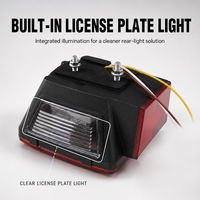 Feux arrière carrés à LED HOMFUL 12V étanches avec éclairage de plaque d'immatriculation et feux de position latéraux gauche et droit pour remorque, bateau, caravane